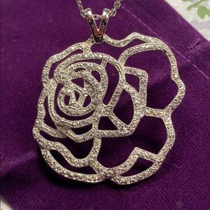 Large Pave Flower Pendant